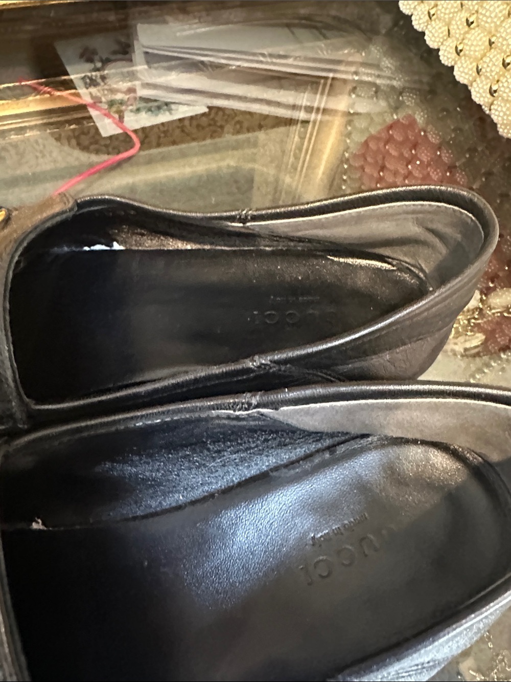 Gucci Classic Black Leather Slip-On Loafers with Gold Horsebit Accent - Picture 2 of 5